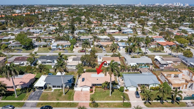 drone / aerial view with a residential view