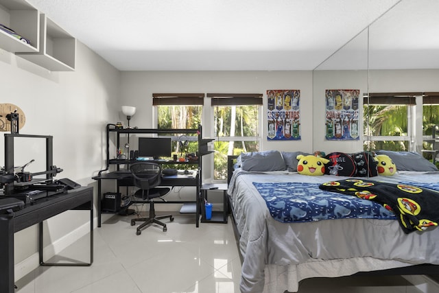 view of tiled bedroom