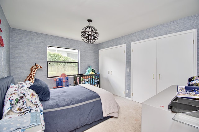 bedroom featuring carpet