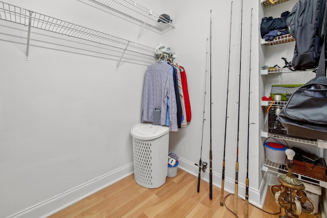 spacious closet with wood finished floors