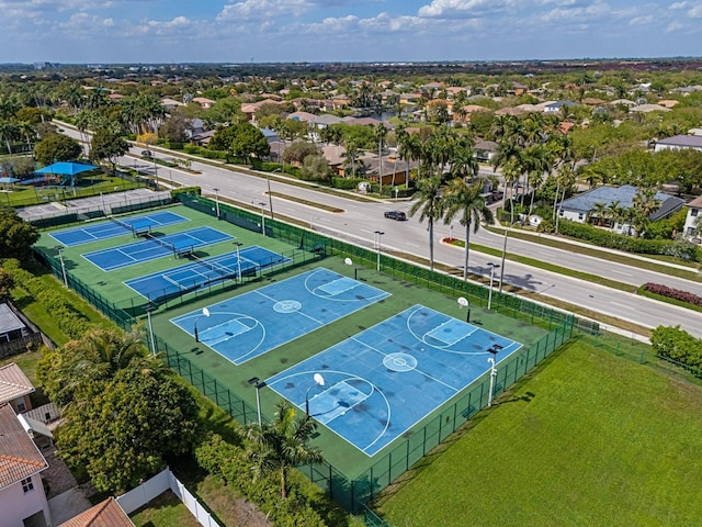 drone / aerial view with a residential view