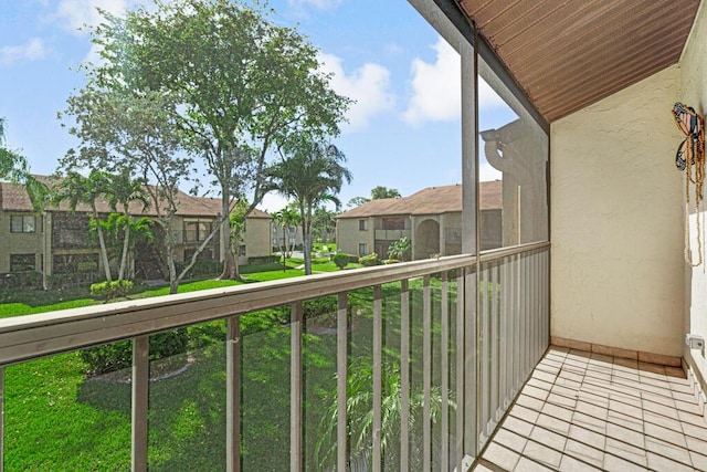 balcony with a residential view