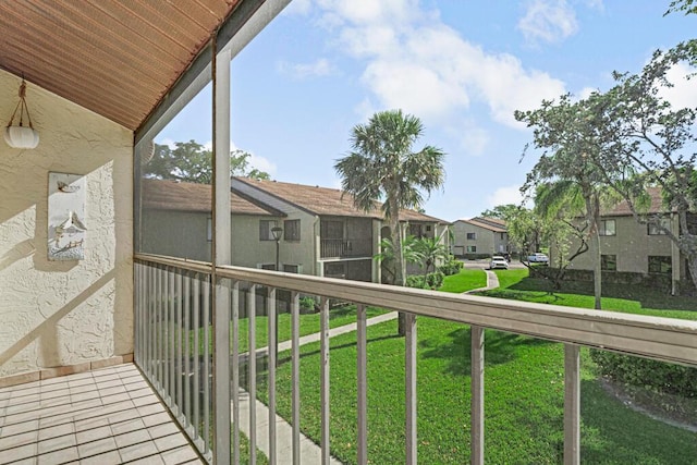 balcony featuring a residential view