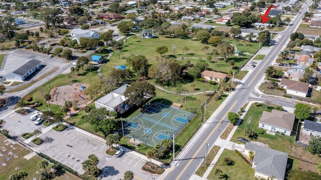 aerial view featuring a residential view