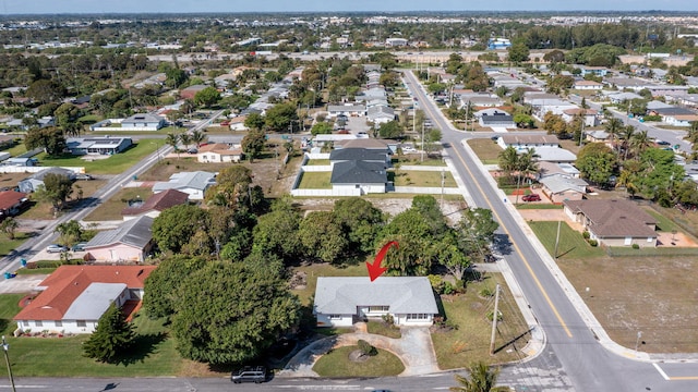 bird's eye view with a residential view