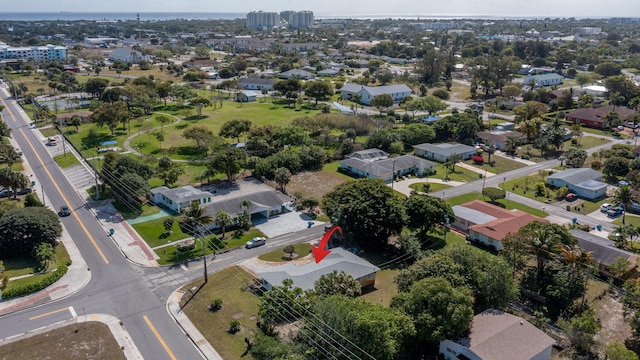 drone / aerial view featuring a residential view