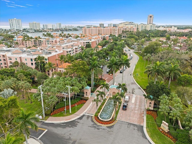 aerial view featuring a view of city