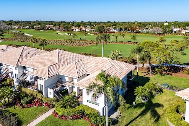 bird's eye view with golf course view