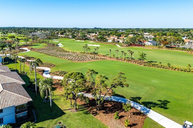 aerial view with view of golf course