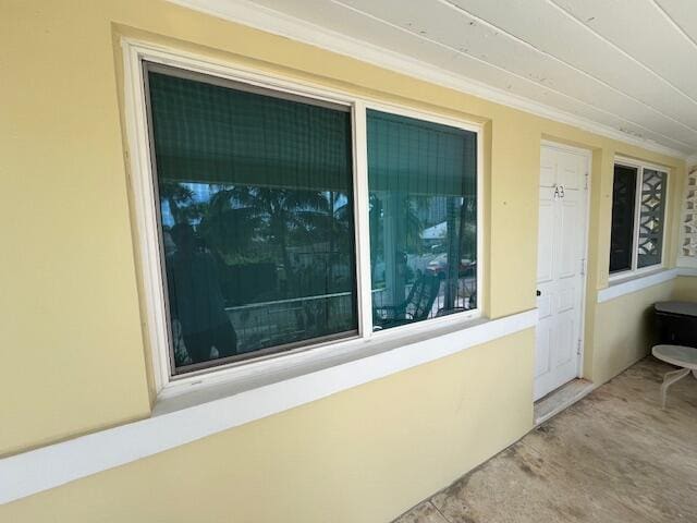 view of property exterior with stucco siding