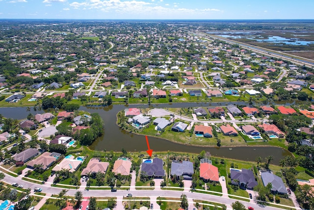 15730 Cedar Grove Ln, Wellington, FL 33414 - birds eye view of property with a residential view and a water view