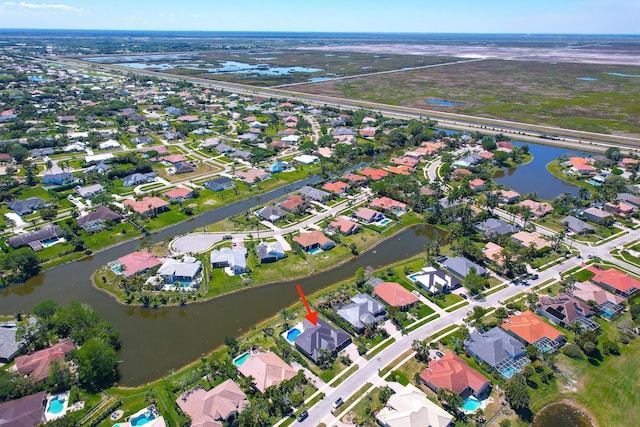 15730 Cedar Grove Ln, Wellington, FL 33414 - drone / aerial view featuring a water view and a residential view