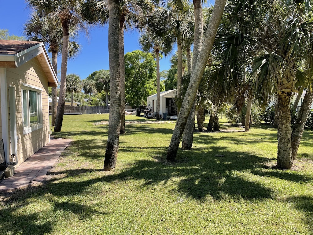 view of yard with fence