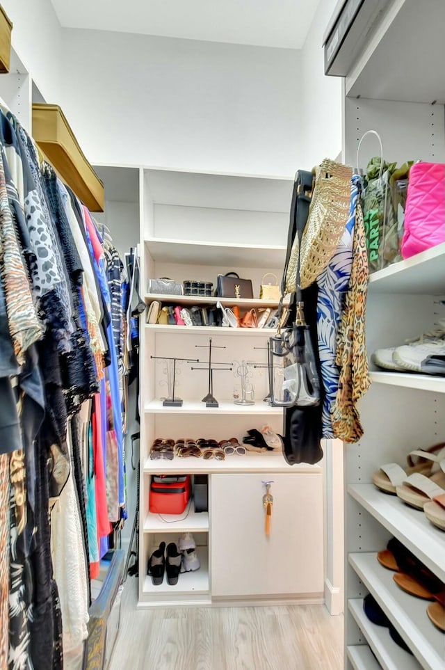 spacious closet with wood finished floors