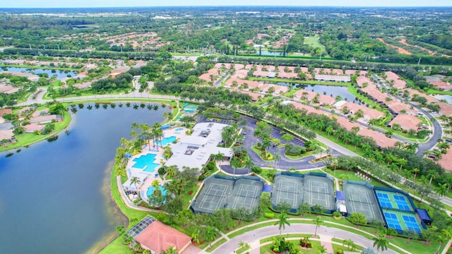 9429 Lantern Bay Cir, West Palm Beach, FL 33411 - bird's eye view of a nearby body of water and a pool area