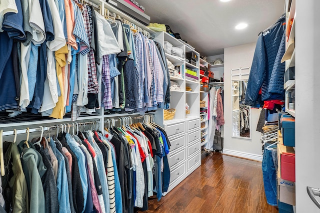 spacious closet featuring wood finished floors