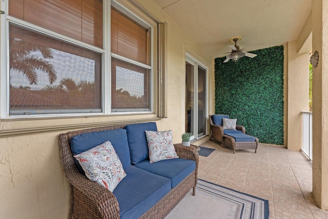 view of patio / terrace featuring ceiling fan
