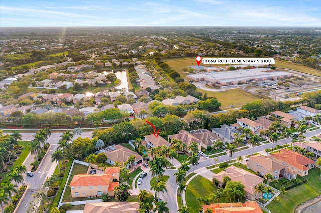 drone / aerial view featuring a residential view