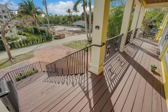 deck with covered porch