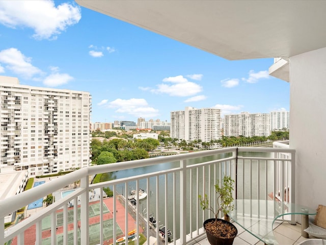 balcony featuring a city view