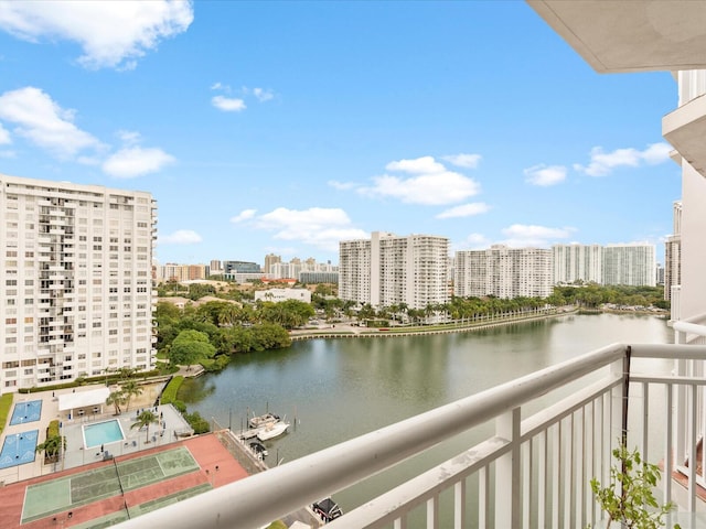 property view of water featuring a city view