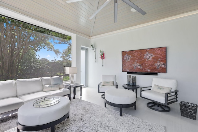 interior space featuring lofted ceiling