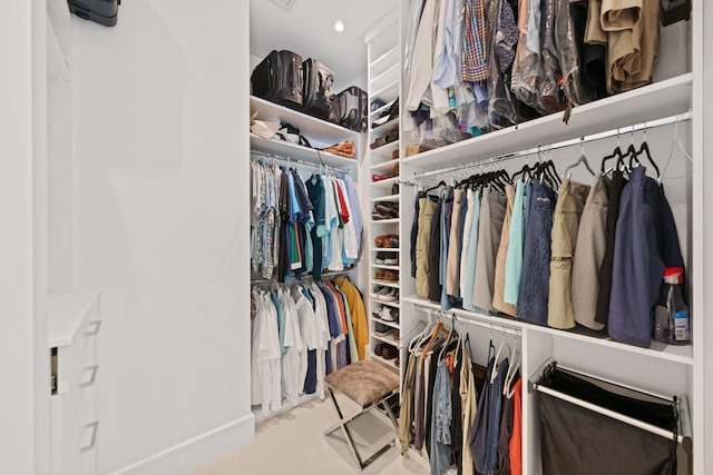 view of walk in closet