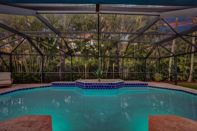 outdoor pool with a lanai