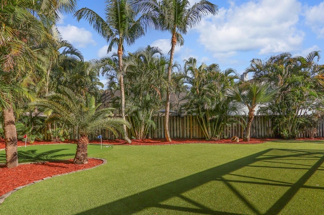 view of yard with fence