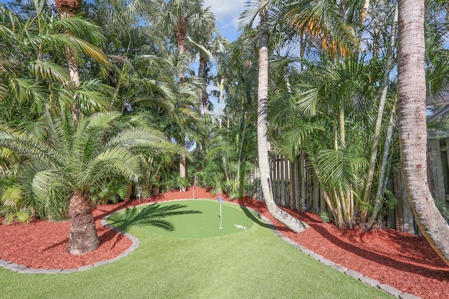 view of yard featuring fence