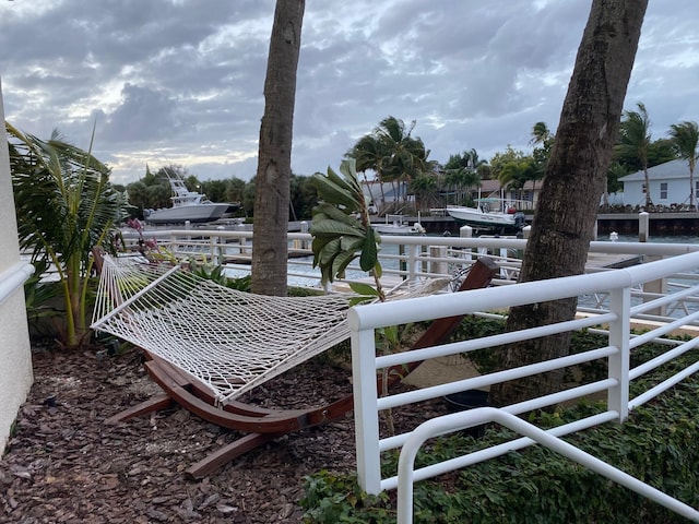 balcony with a water view