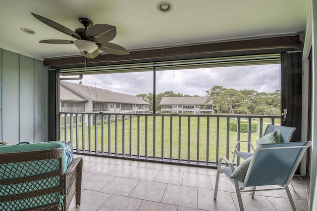 6275 SE Charleston Pl Unit B203, Hobe Sound, FL 33455 - sunroom with ceiling fan