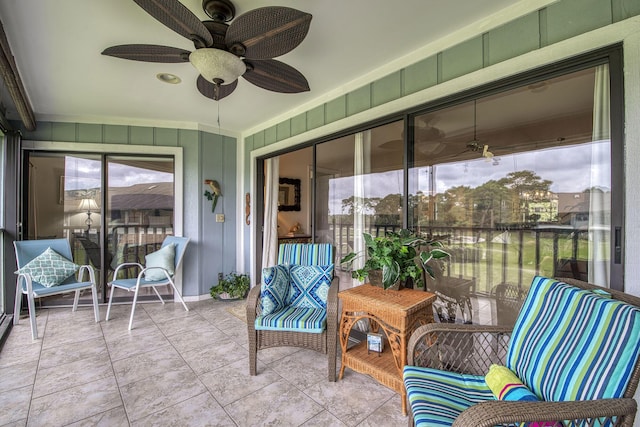 6275 SE Charleston Pl Unit B203, Hobe Sound, FL 33455 - sunroom with a ceiling fan