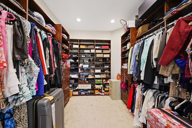 spacious closet with carpet flooring