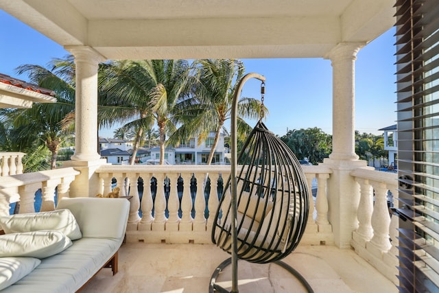 view of patio / terrace featuring a balcony