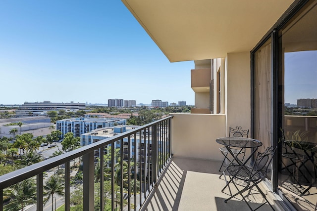 balcony with a city view