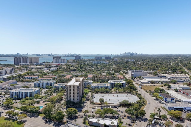 bird's eye view with a city view