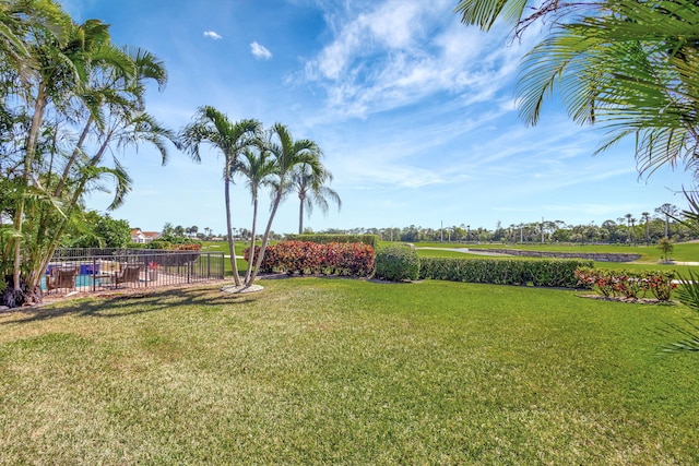 view of yard with fence