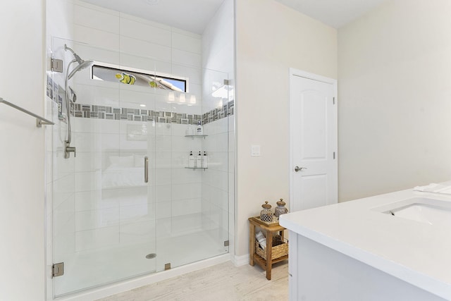 full bathroom featuring a shower stall