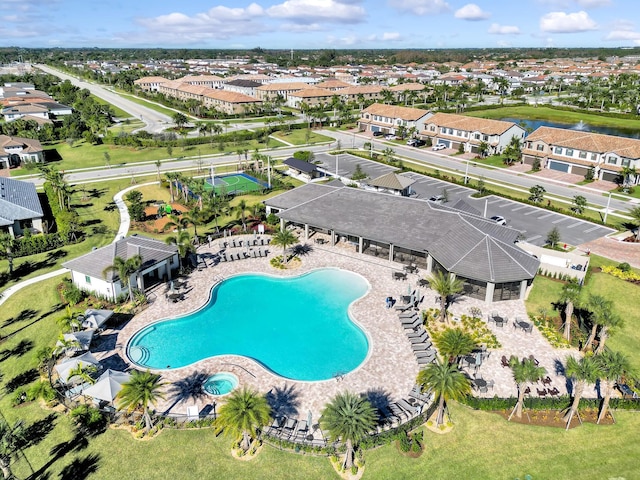 birds eye view of property featuring a residential view