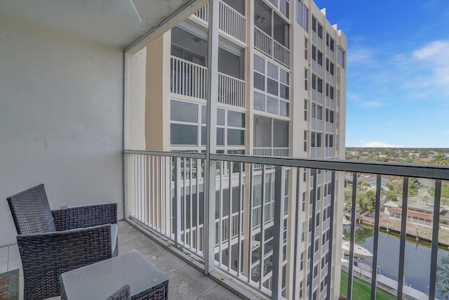 balcony with a water view