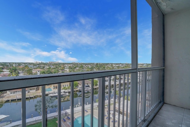 balcony with a water view