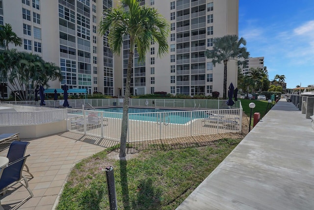 community pool with fence