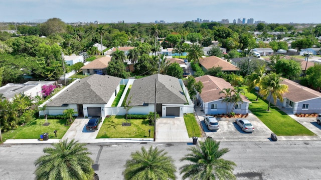 aerial view with a residential view