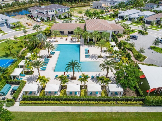 view of pool featuring a residential view