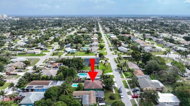 aerial view featuring a residential view