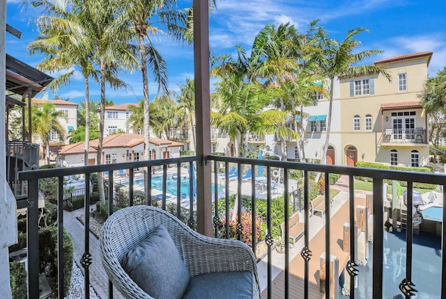 balcony with a residential view