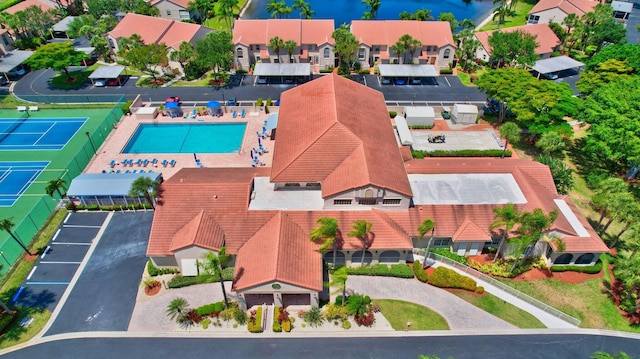 bird's eye view with a residential view