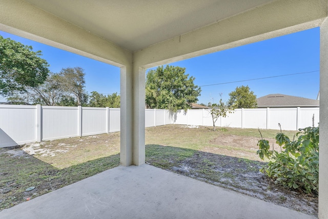 view of patio with a fenced backyard