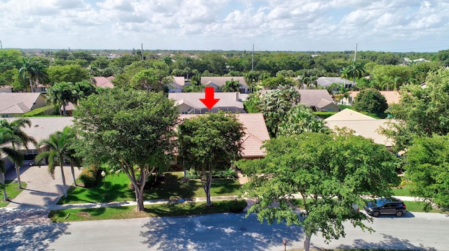 bird's eye view with a residential view